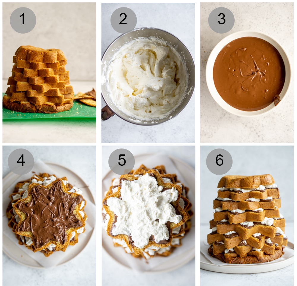 Step by step process on how to make pandoro tree