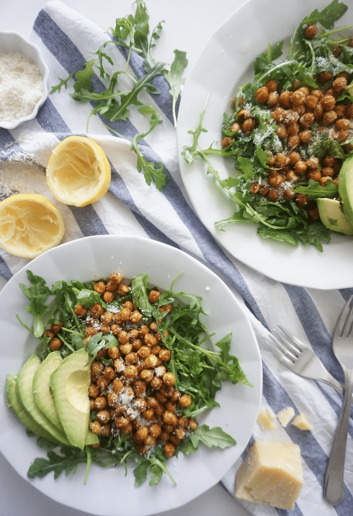 arugula salad with roasted chick peas
