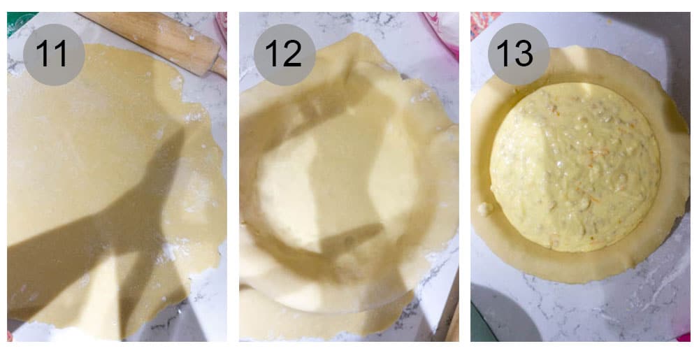 Step by step photos (11-13) on how to make pastiera napoletana