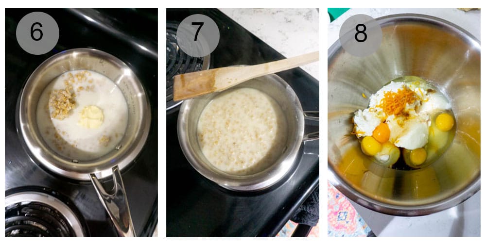 Step by step photos (6-8) on how to make pastiera napoletana