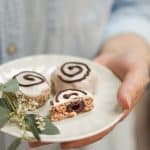 Almond swirl cookies with amarena cherries