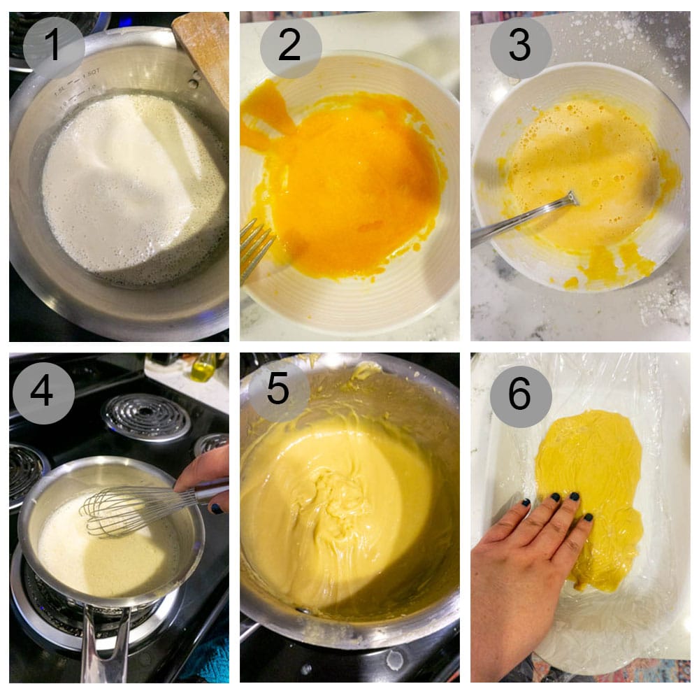 Making pastry cream- Step by step photos on how to make zeppole di San Giuseppe