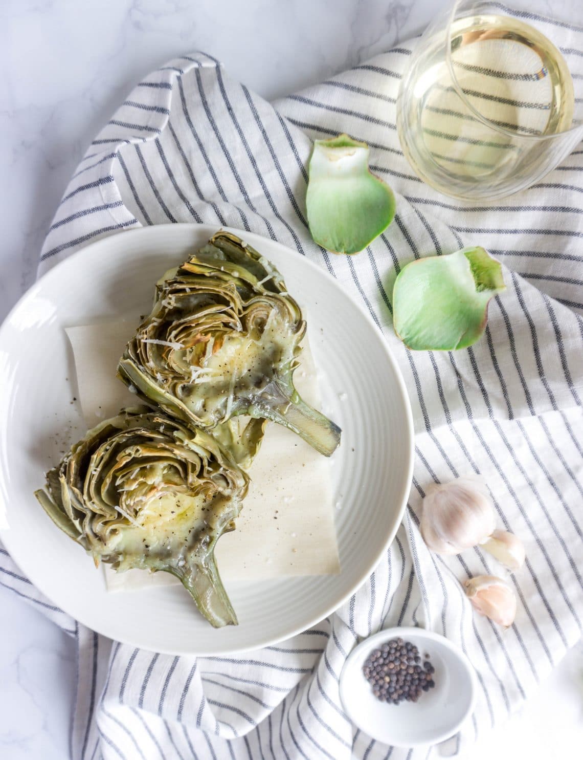 Fontina, Parmesan and Garlic-Roasted Artichokes