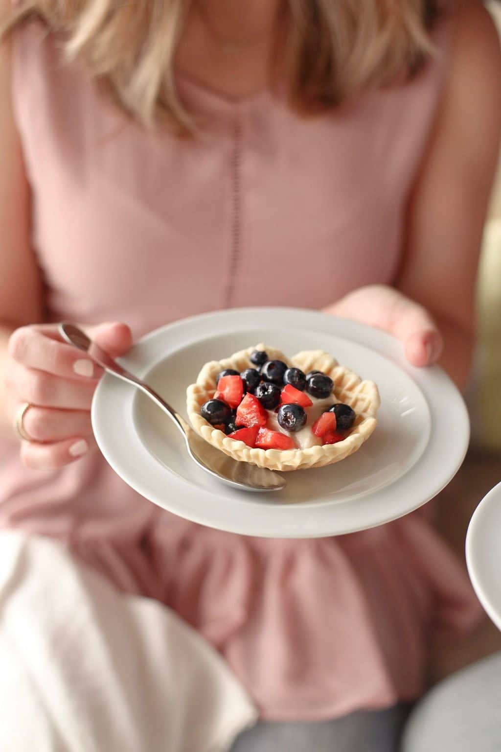 Pizzelle cups with sweet mascarpone and mixed berried