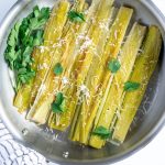 White wine braised leeks with parmesan