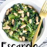 Pinterest image for escarole and beans