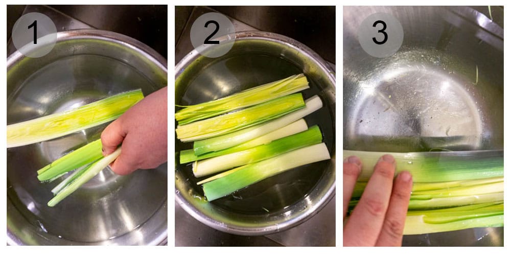How to clean leeks- step by step