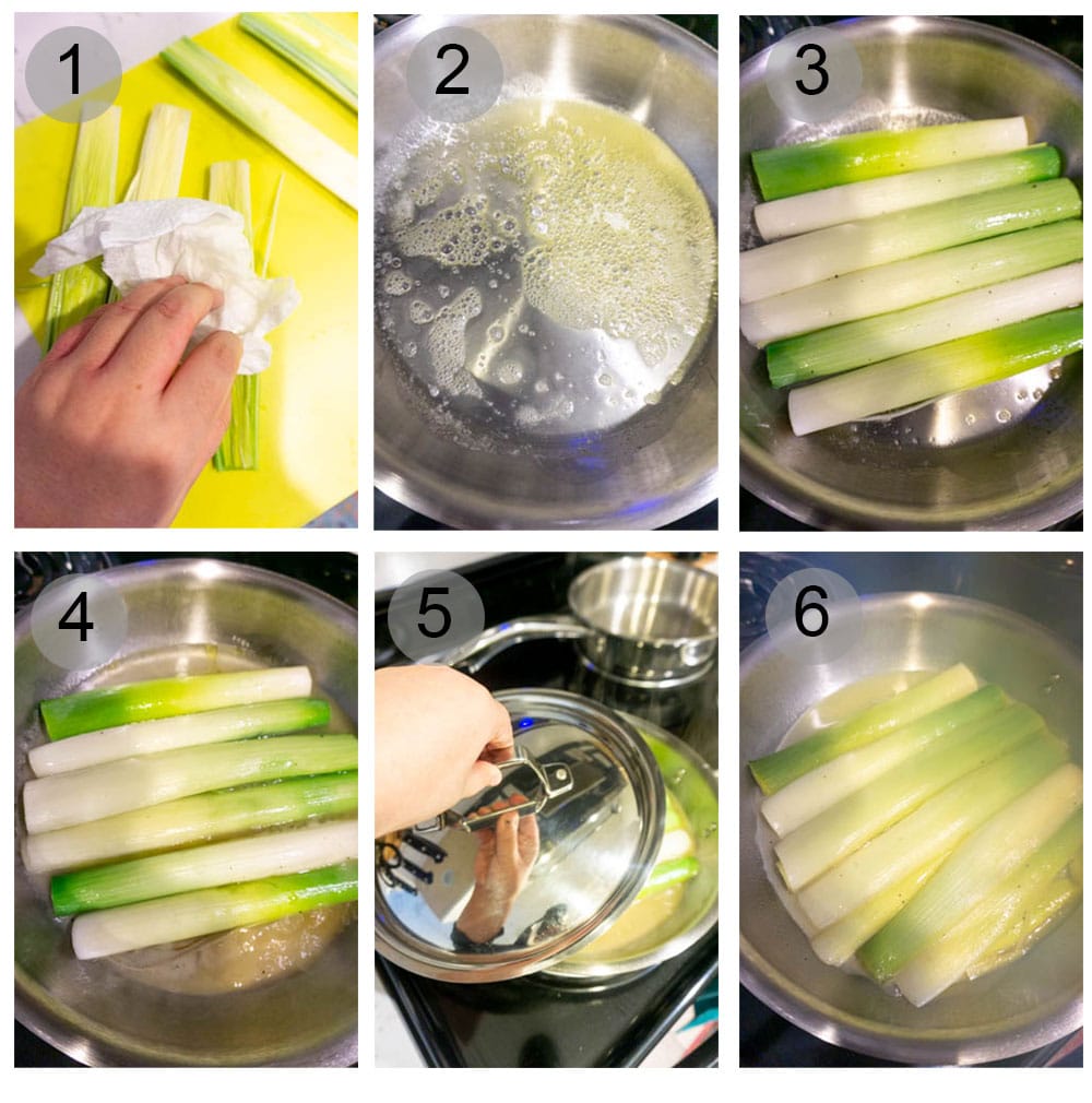 How to make White Wine Braised Leeks- step by step