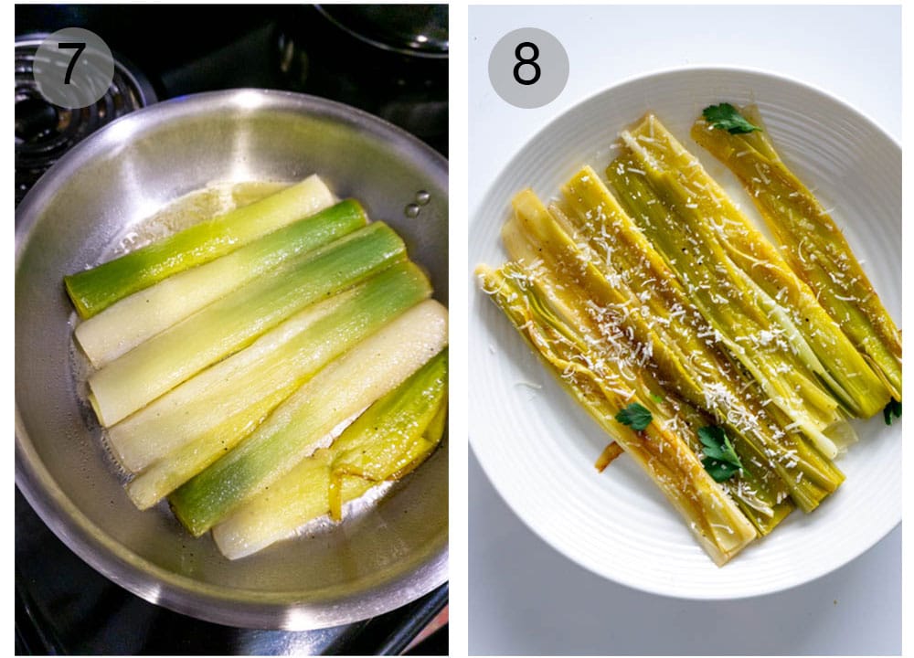How to make White Wine Braised Leeks- step by step