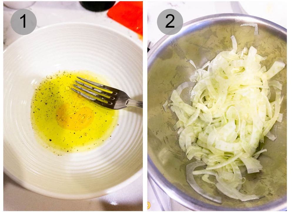 Step by step photos on how to make dressing for fennel salad