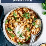 Pinterest image for pasta e ceci