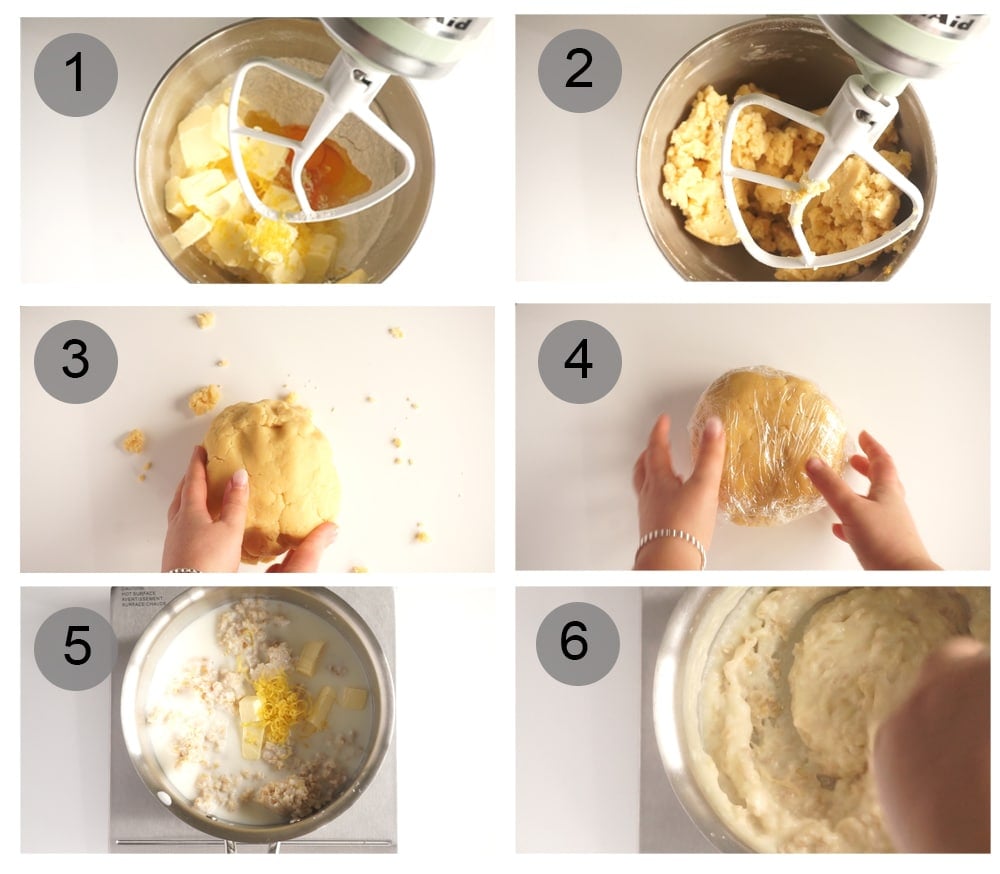 Step by step photos on how to make pastiera napoletana (#1-6)