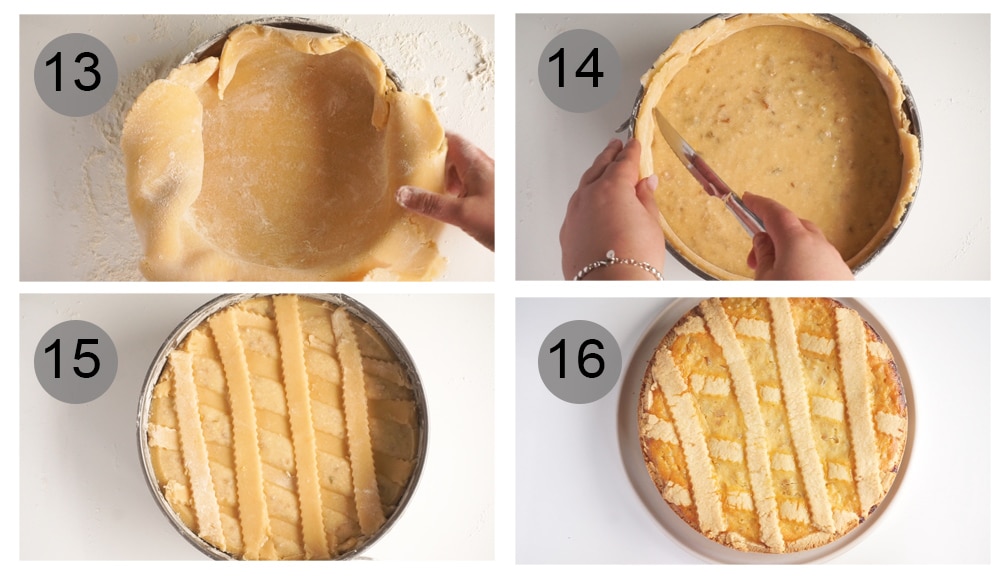 Step by step photos on how to make pastiera napoletana (#13-16)