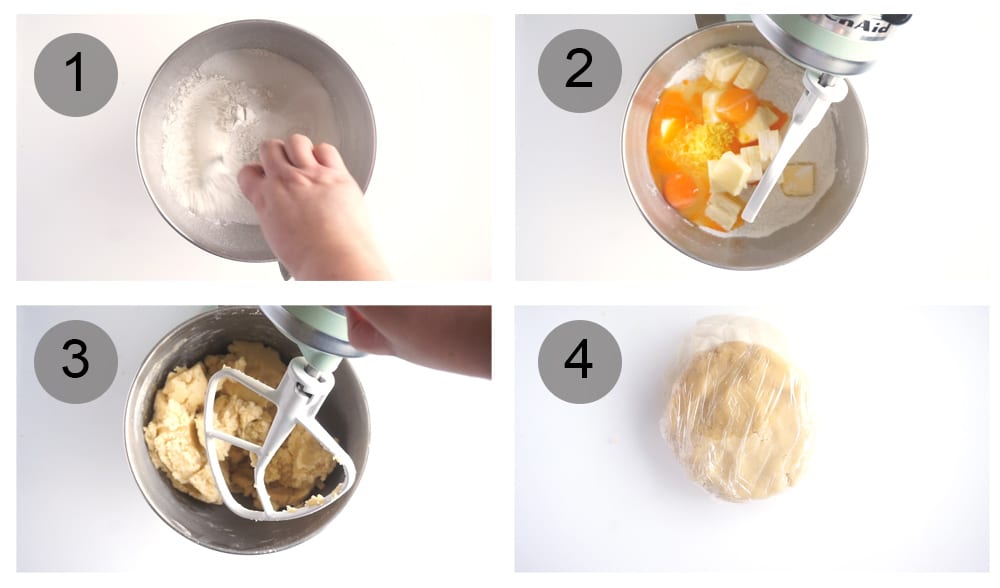 Step by step photos on how to make rice pie (#1-4)