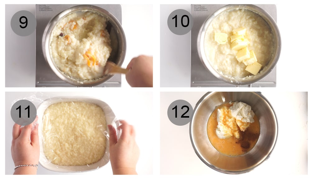 Step by step photos on how to make rice pie (#9-12)