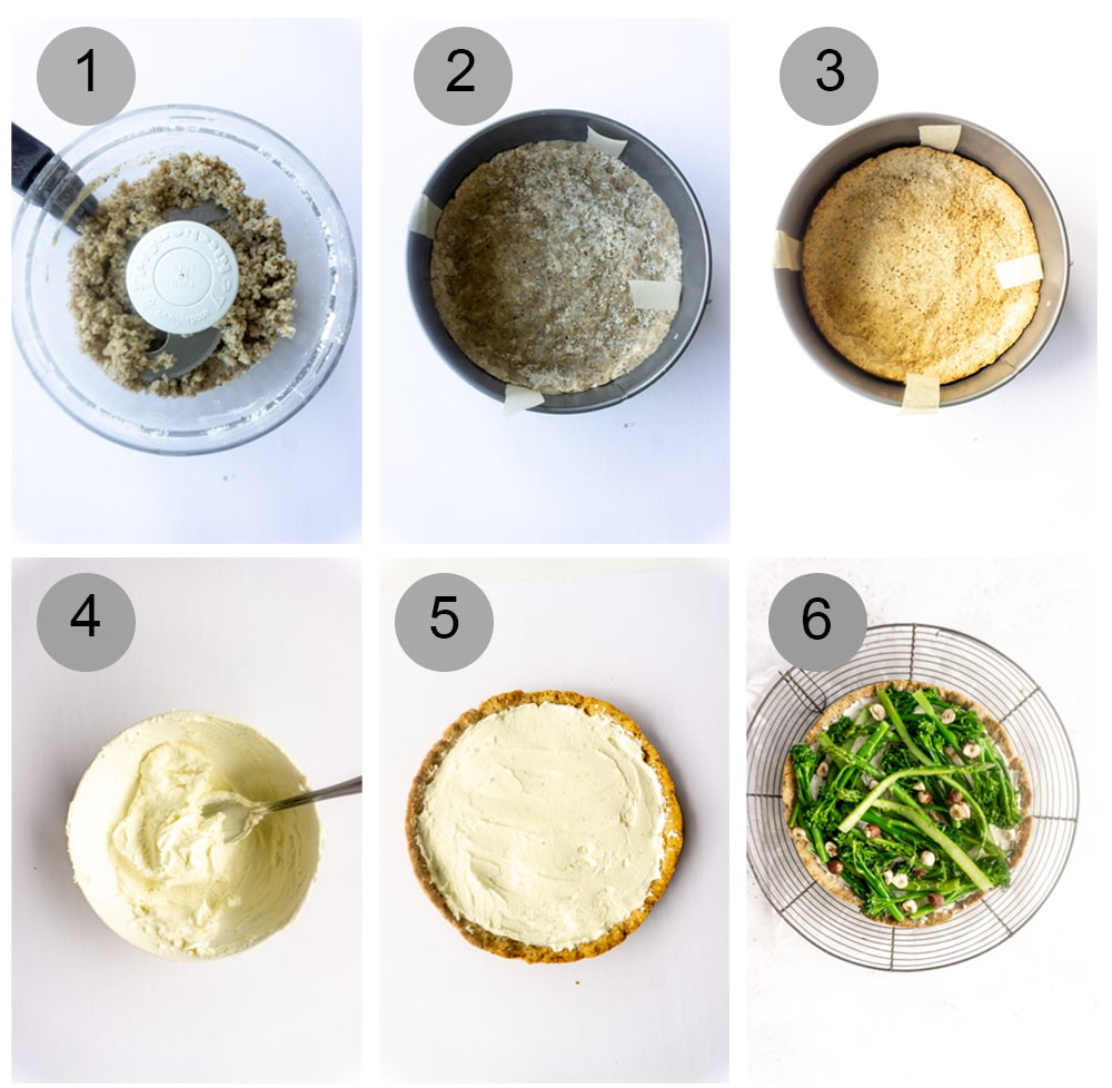 Step by step photos on how to make asparagus tart