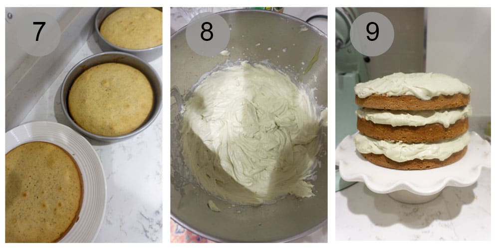 step by step photos on how to make pistachio cake (#7-9)