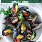 Pinterest image for steamed mussels