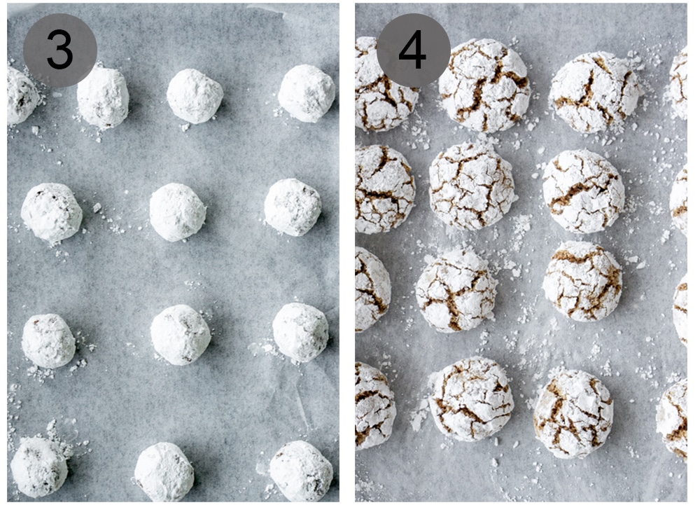 Step by step photos on how to make amaretti cookies (steps 3-4)