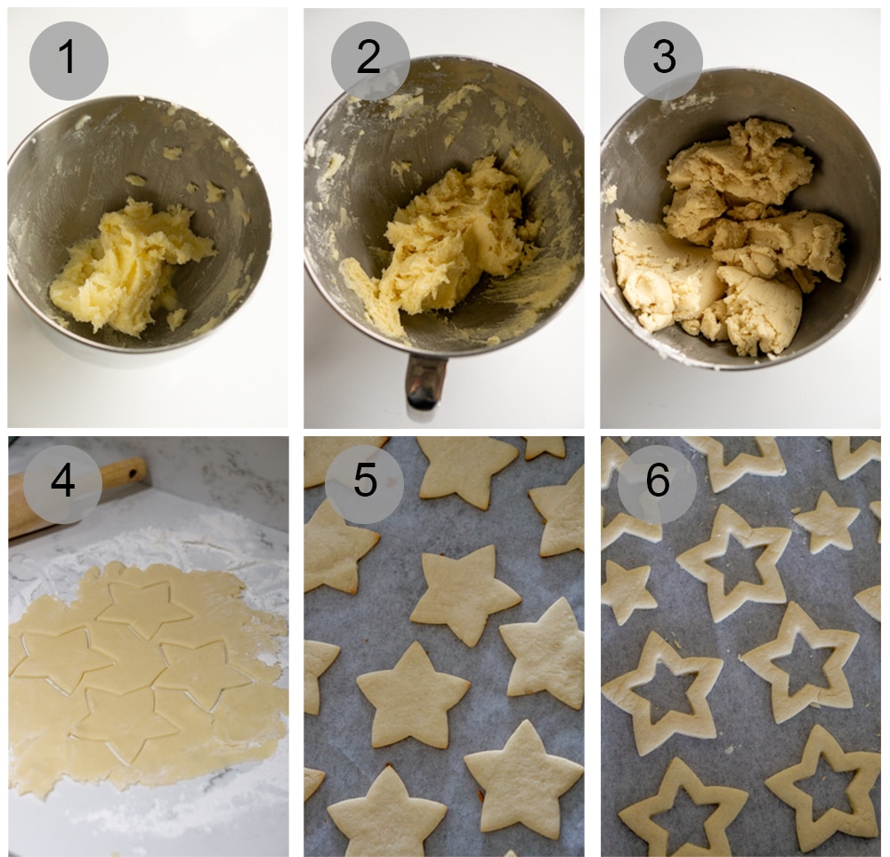 How to make pistachio star cookies - step by step (#1-6)