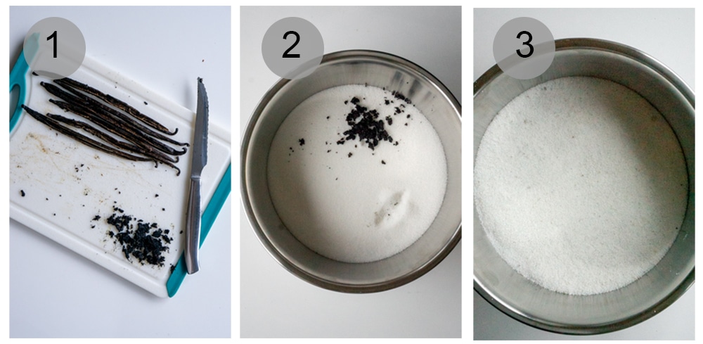 Step by step process on how to make vanilla sugar (homemade Christmas gift)