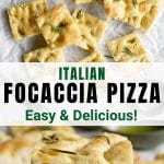 Pinterest image for focaccia pizza