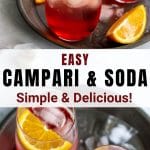 Pinterest image for campari and soda