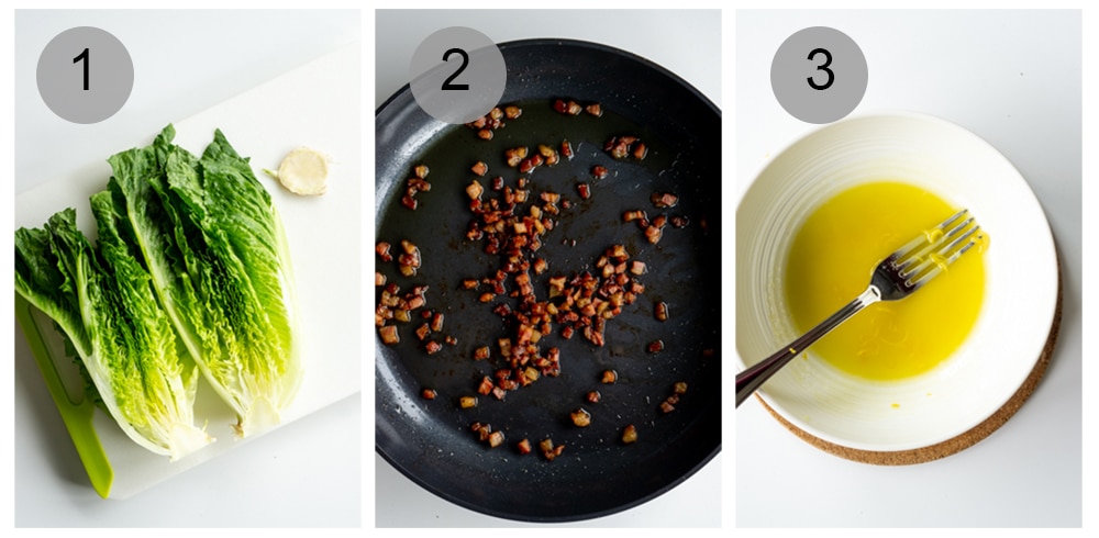 Process photos to make grilled romaine salad (#1-3)