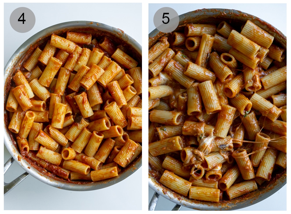 Step by step photos on how to make eggplant pasta (#4-5)