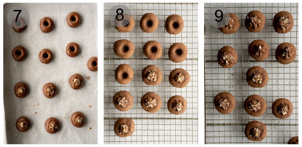 Step by step photos on how to make 3-ingredient nutella cookies (#7-9)