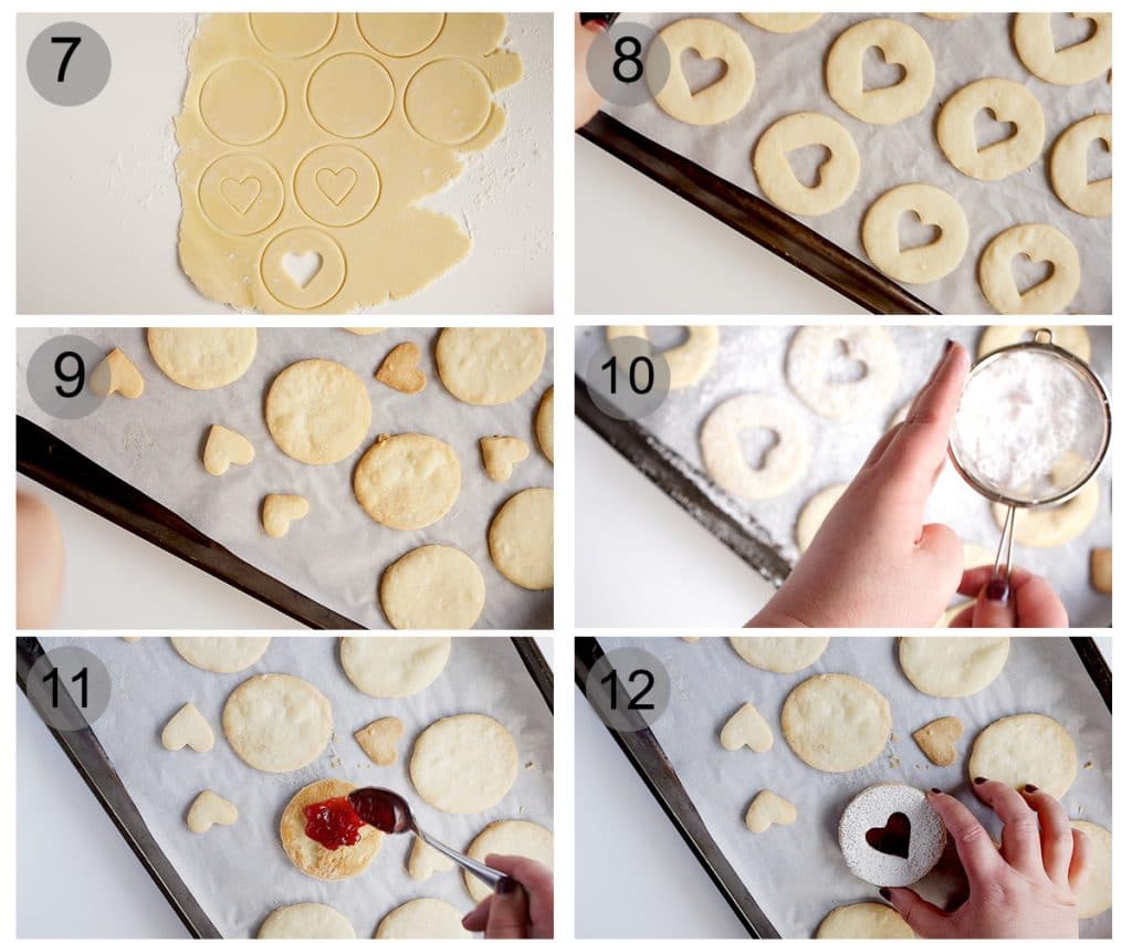 Step by step photos on how to make jam cookies (steps 7-12)