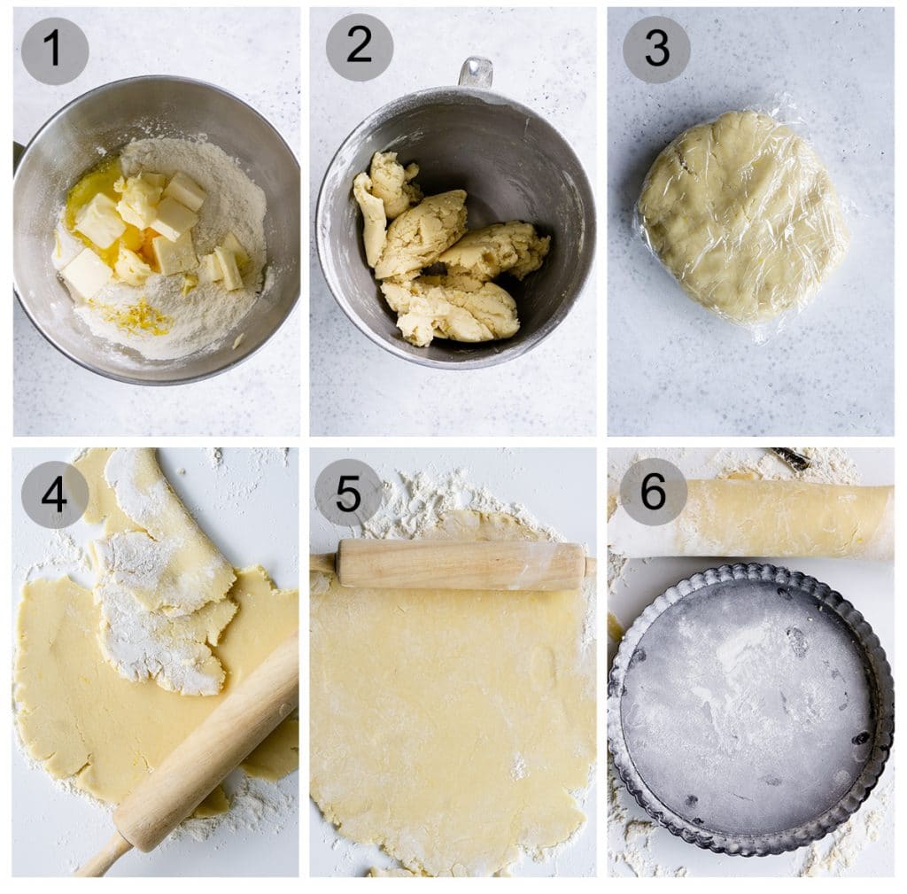 Step by step photos on how to make pasta frolla (#1-6)
