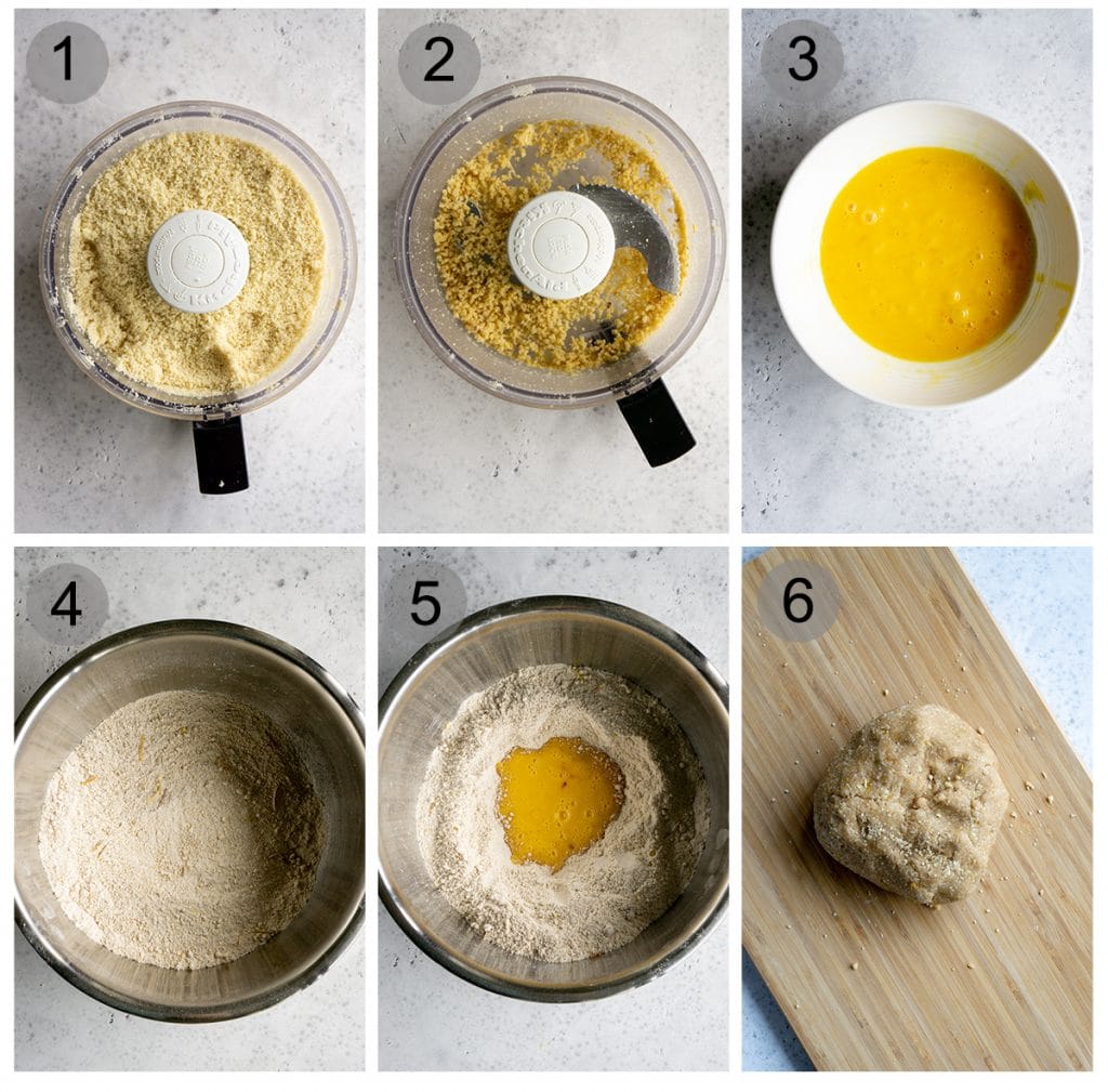 Step by step photos on how to make fave dei morti (#1-6)