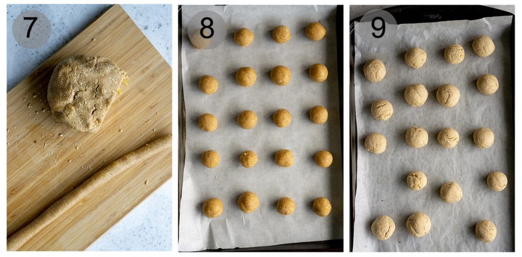 Step by step photos on how to make fave dei morti (#7-9))