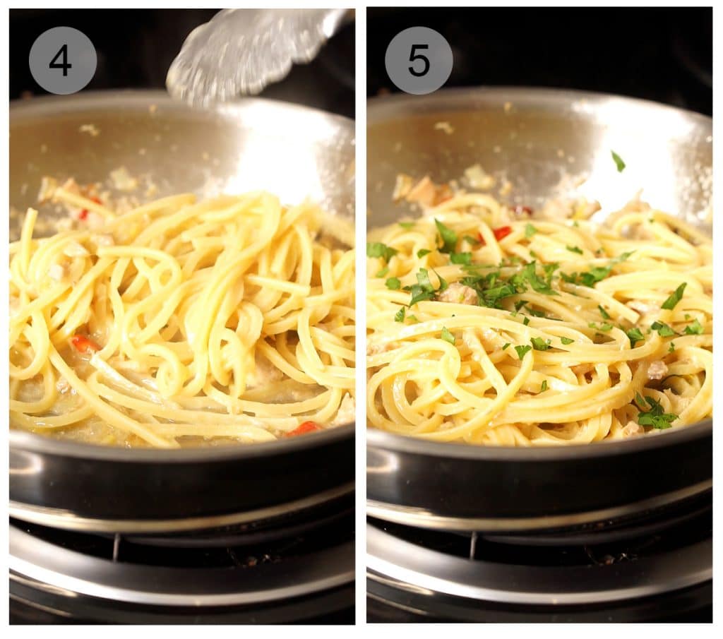 Step by step photos on how to make tuna spaghetti (#4-5)