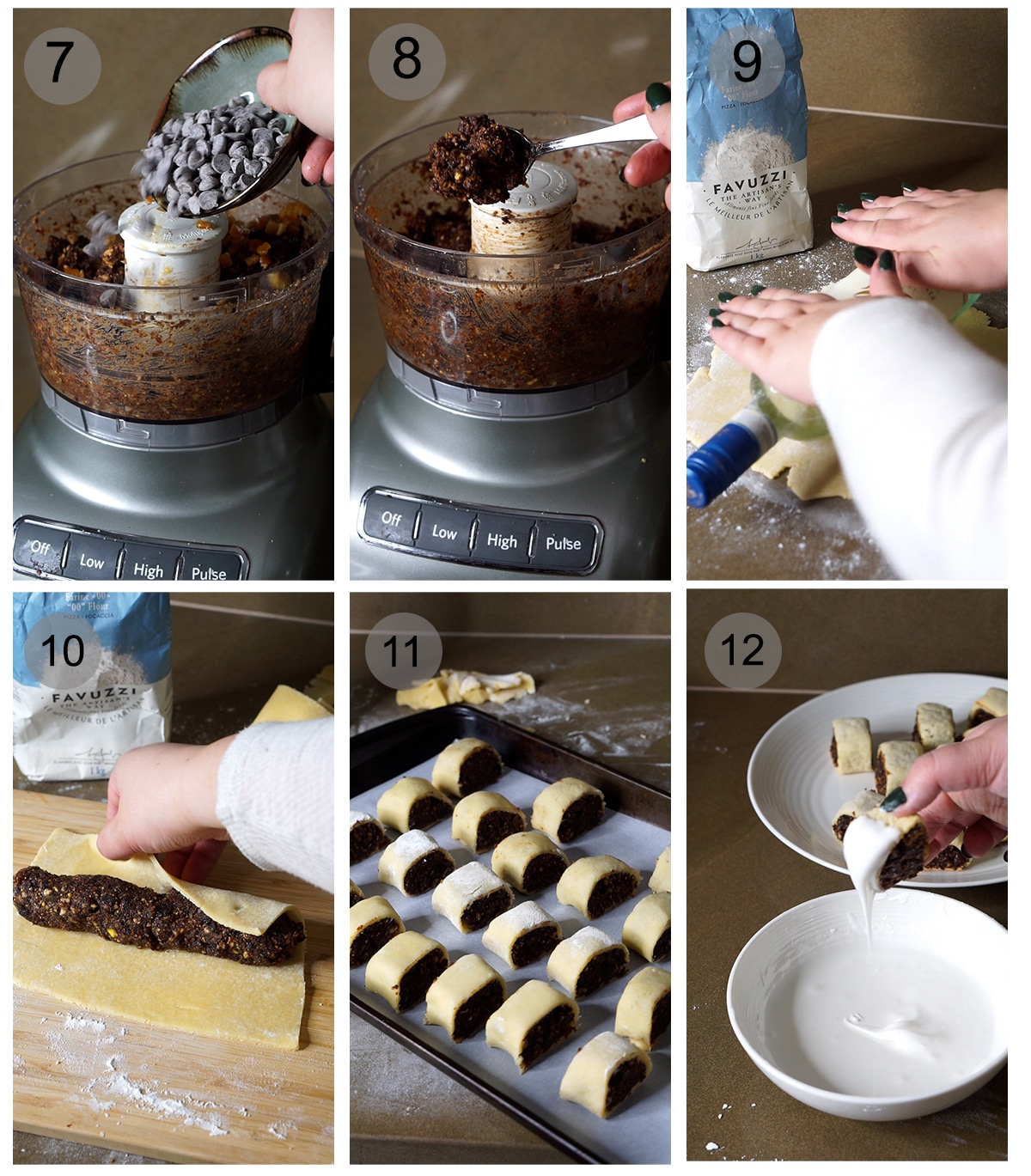 Step by step process on how to make cuccidati #7-12