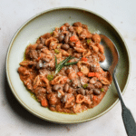 Pasta fagioli in a bowl