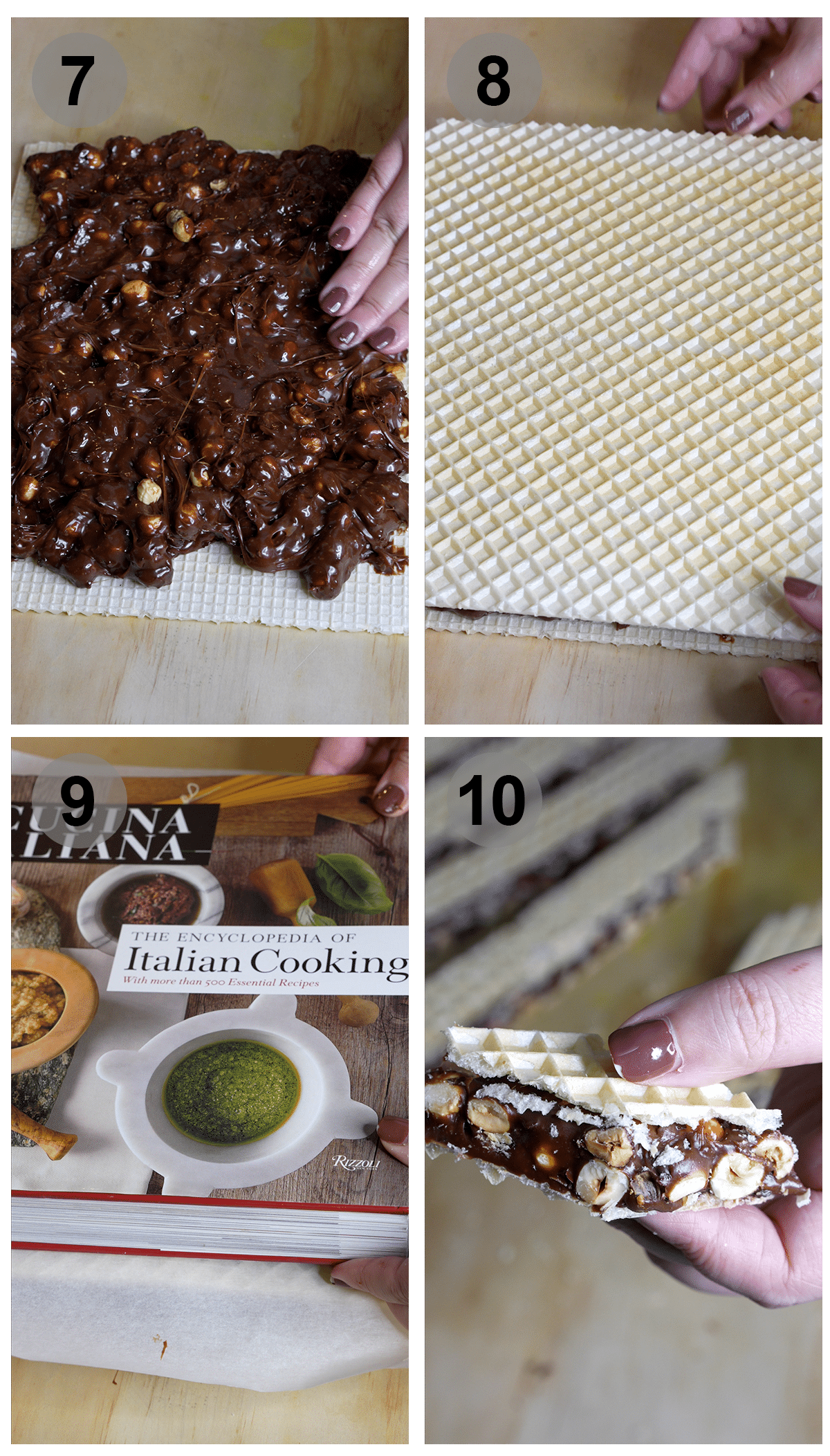 Step by step process on how to make marshmallow torrone (#7-10)