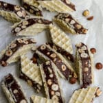 Marshmallow torrone pieces on parchment paper