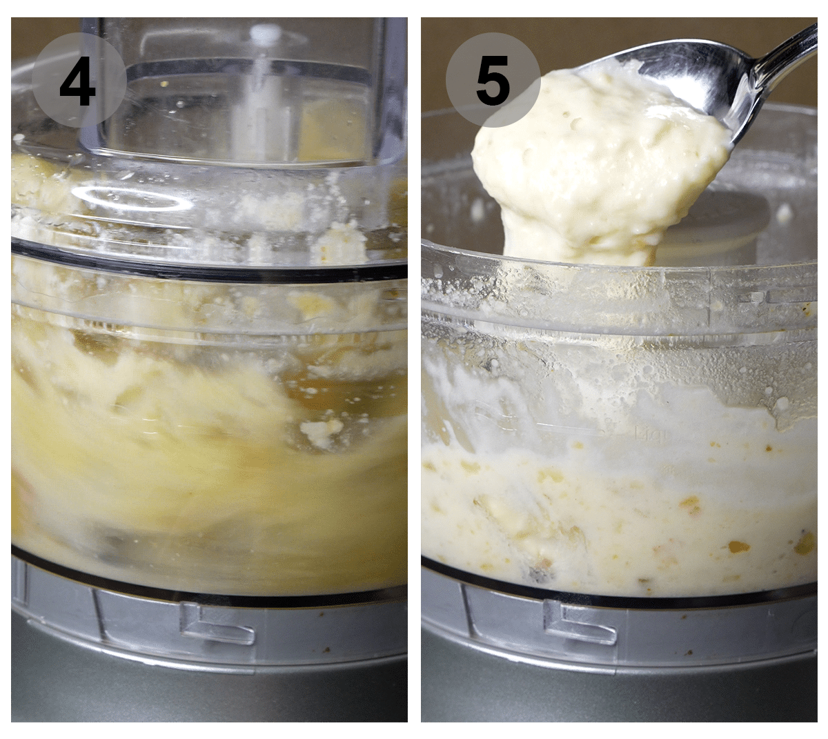 Step by step photos on how to make roasted potato cream (#4-5)