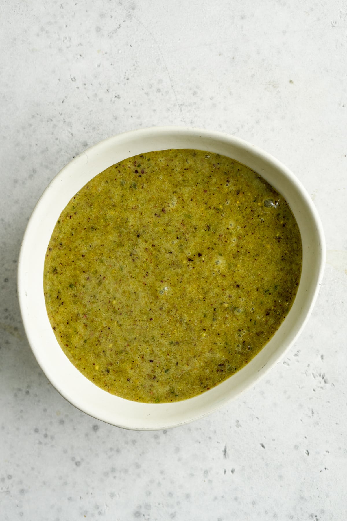 Pistachio cream in a bowl