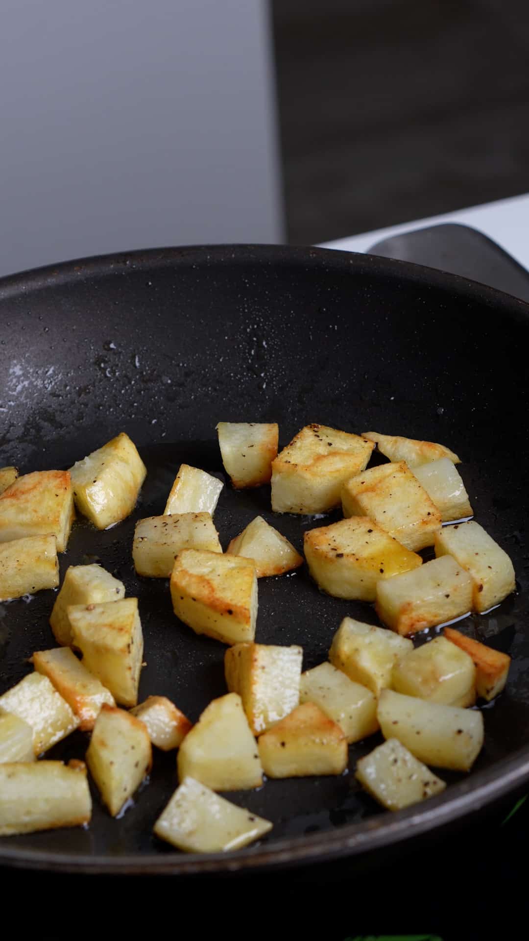 Step by step photos on how to make potato frittata - step 1 - cook the potatoes